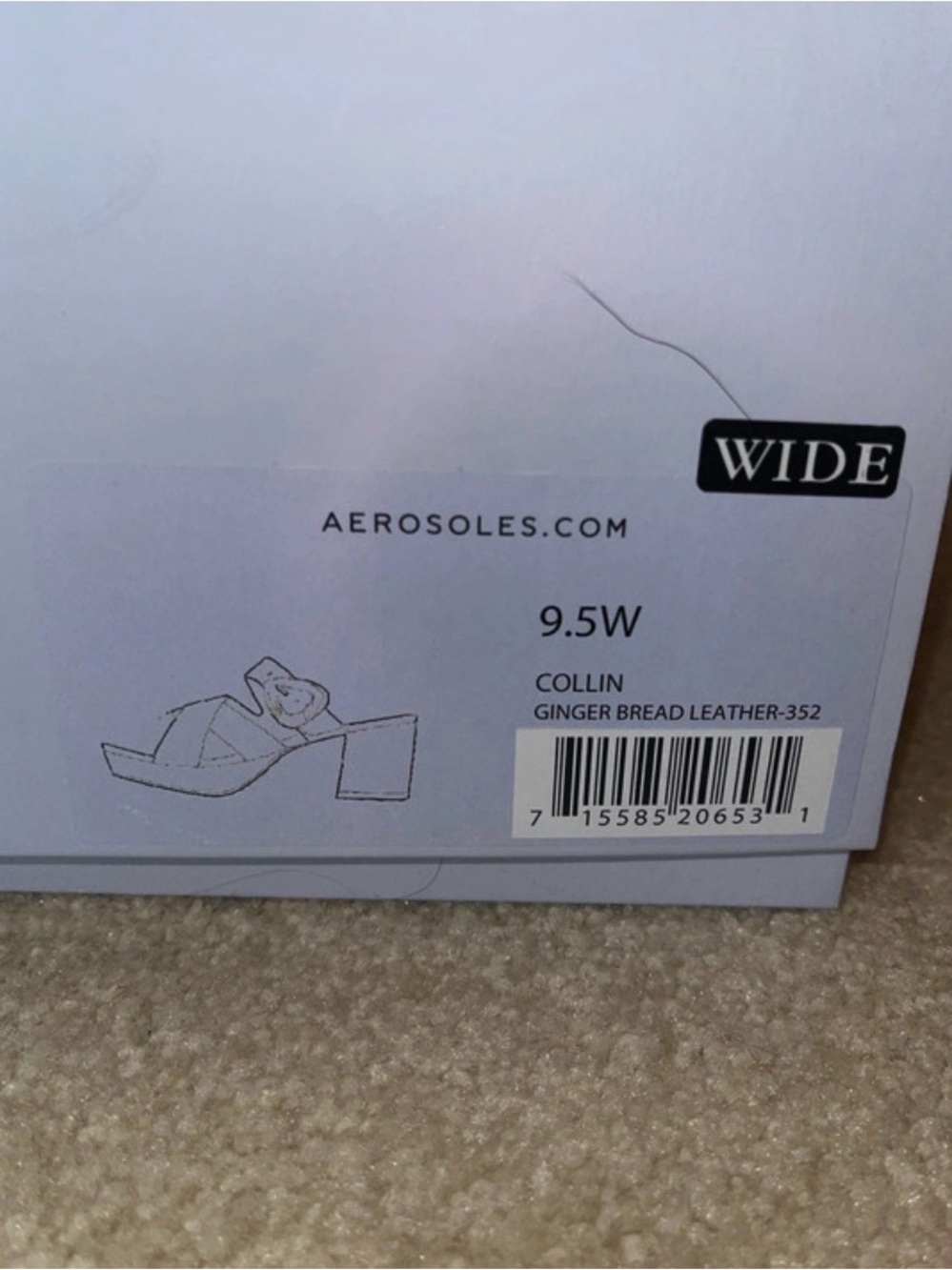 AEROSOLES Cognac Leather Platform Slide Heels with Gold Buckle - Picture 3 of 5